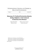 Bioenergy II: Furfural destruction kinetics during sulphuric acid-catalyzed production from biomass