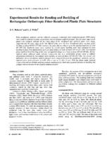 Experimental results for bending and buckling of rectangular orthotropic fiber-reinforced plastic plate structures