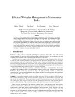 Efficient Workplan Management in Maintenance Tasks