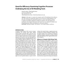 Quest for Efficiency: Examining Cognitive Processes Underlying the Use of 3D Modeling Tools