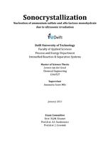 Sonocrystallization, Nucleation of ammonium sulfate and alfa-lactose monohydrate due to ultrasonic irradiation
