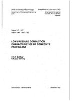 Low pressure combustion characteristics of composite propellant