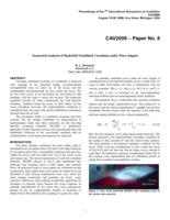 Numerical analysis of hydrofoil ventilated cavitation under wave impact