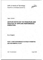 Lecture notes on the principles and practice of airplane performance prediction: Part II: Point-performance in steady symmetric and unsymmetric flight