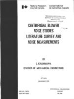 Centrifugal blower noise studies: literature survey and noise measurements