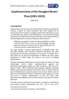 Implementation of the Shanghai Master Plan (1999-2020)