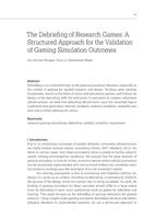 The Debriefing of Research Games: A Structured Approach for the Validation of Gaming Simulation Outcomes