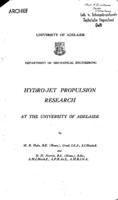 Hydro jet propulsion research at the University of Adelaide