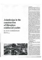 Joint design in the construction of fibre-glas reinforced yachts
