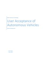 User Acceptance of Autonomous Vehicles
