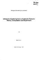 Ultrasonic scattering from a hydraulic fracture: Theory, computation and experiment