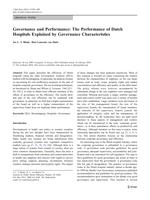  The performance of Dutch hospitals explained by governance characteristics