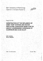 Investigation of the influence of some paint systems and water displacing corrosion inhibitors on anodic undermining corrosion of aluminium 2024 clad alloy