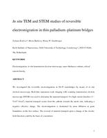 In situ TEM and STEM studies of reversible electromigration in thin palladium–platinum bridges