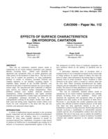 Effects of surface characteristics on hydrofoil cavitation