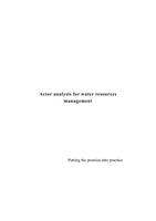 Actor analysis for water resources management: Putting the promise into practice
