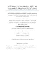 Carbon capture and storage in industrial product value chain