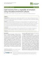 Lipid recovery from a vegetable oil emulsion using microbial enrichment cultures