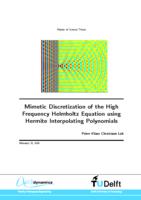 Mimetic Discretization of the High Frequency Helmholtz Equation using Hermite Interpolating Polynomials