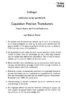 Capacitive Position Transducers: Theoretical Aspects and Practical Applications