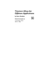 Titanium alloys for offshore applications