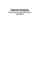 Interval Analysis: Contributions to static and dynamic optimization