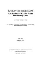 Two-part modelling format for modelling marine diesel engines in joules