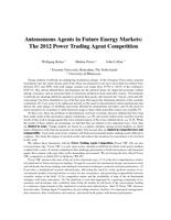 Autonomous agents in future energy markets: The 2012 power trading agent competition (abstract)