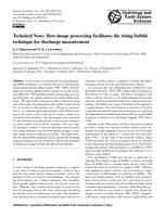 Technical Note: How image processing facilitates the rising bubble technique for discharge measurement