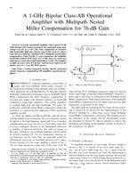 A 1-GHz bipolar class-AB operational amplifier with multipath nested Miller compensation for 76-dB gain