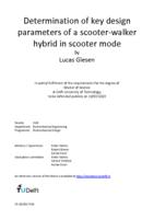 Determination of key design parameters of a scooter-walker hybrid in scooter mode