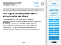 How large-scale subsidence affects stratocumulus transitions (discussion paper)