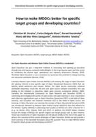 How to make MOOCs better for specific target groups and developing countries?