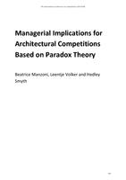 Managerial implications for architectural competitions based on paradox theory