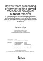 Downstream Processing of Fermented Fine Sieved Fraction for Biological Nutrient Removal