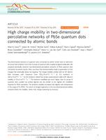 High charge mobility in two-dimensional percolative networks of PbSe quantum dots connected by atomic bonds