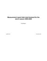 Measurement report tidal inlet Ameland for the storm season 2004-2005