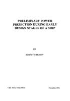 Preliminary power prediction during early design stages of a ship