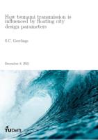 How tsunami transmission is influenced by floating city design parameters