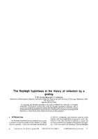 Rayleigh Hypothesis in the Theory of Reflection by a Grating