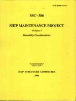 Ship Maintenance project Volume 4: Durability Considerations, Ma, Kai-Tung 1995