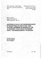 Determination of the regression rate of solid fuels in solid fuel combustion chambers by means of the ultrasonic pulse-echo technique: Part I: The measurement technique