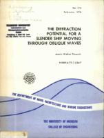 The diffraction potential for a slende ship moving through oblique waves